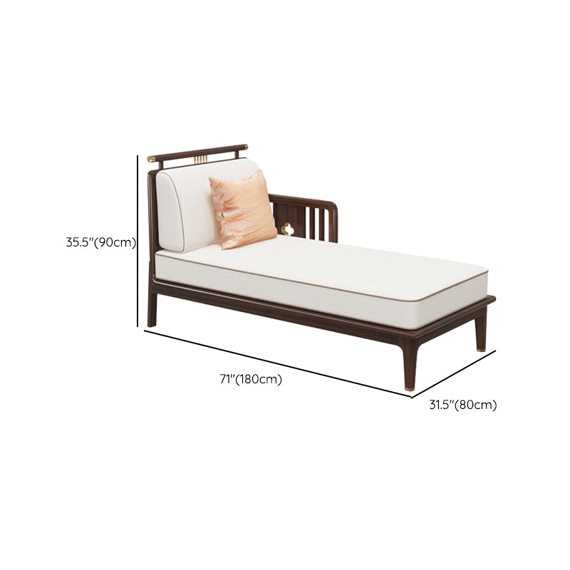 Traditional Living Room Cotton Chaise Rolled Arms Upholstered Chaise Lounge