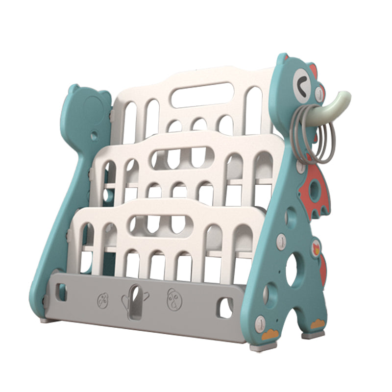 Contemporary Plastic Bookshelf Open Back Book Display with Storage Space