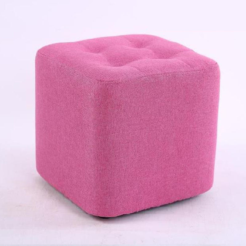 Modern Pouf Ottoman Cotton Fade Resistant Upholstered Tufted Square Ottoman