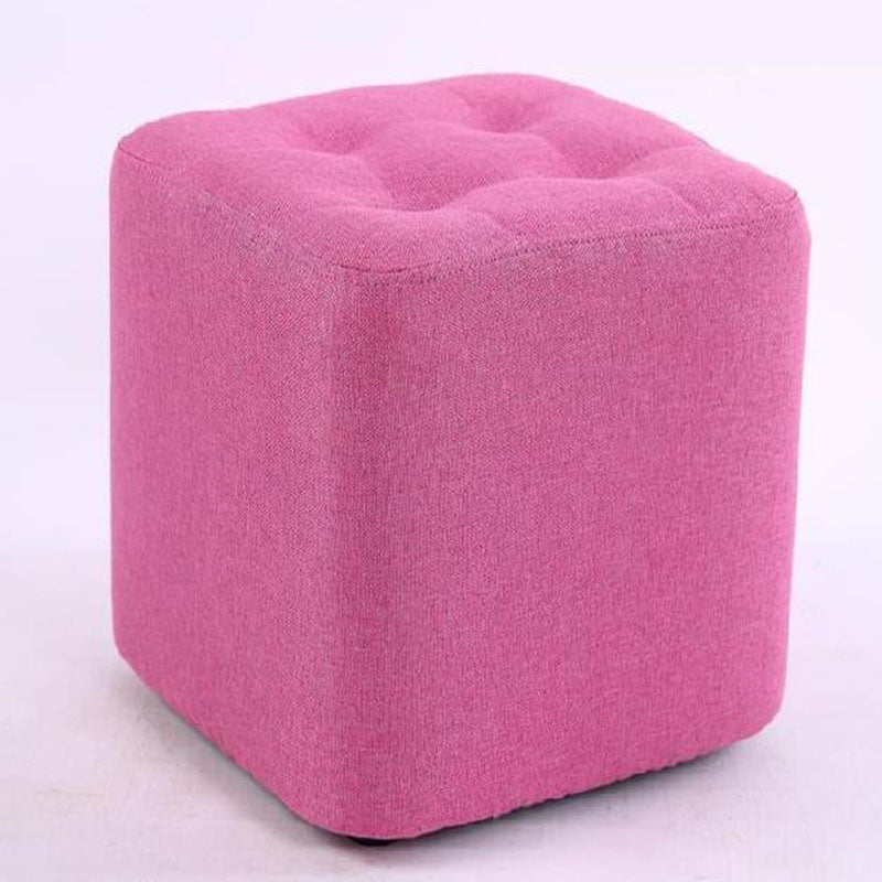 Modern Pouf Ottoman Cotton Fade Resistant Upholstered Tufted Square Ottoman