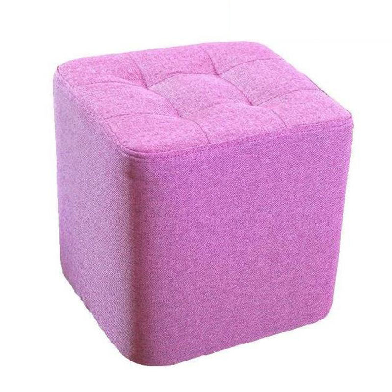 Modern Pouf Ottoman Cotton Fade Resistant Upholstered Tufted Square Ottoman