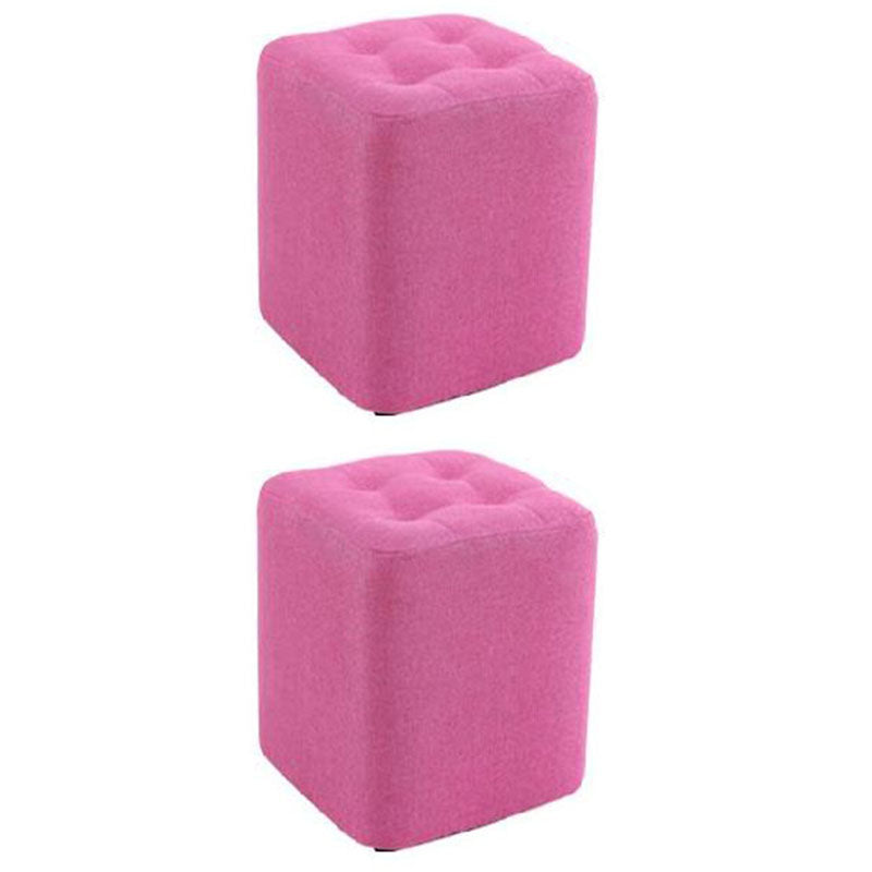 Modern Pouf Ottoman Cotton Fade Resistant Upholstered Tufted Square Ottoman