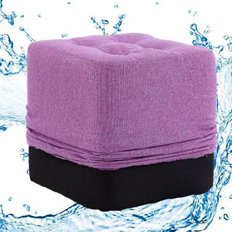 Modern Pouf Ottoman Cotton Fade Resistant Upholstered Tufted Square Ottoman