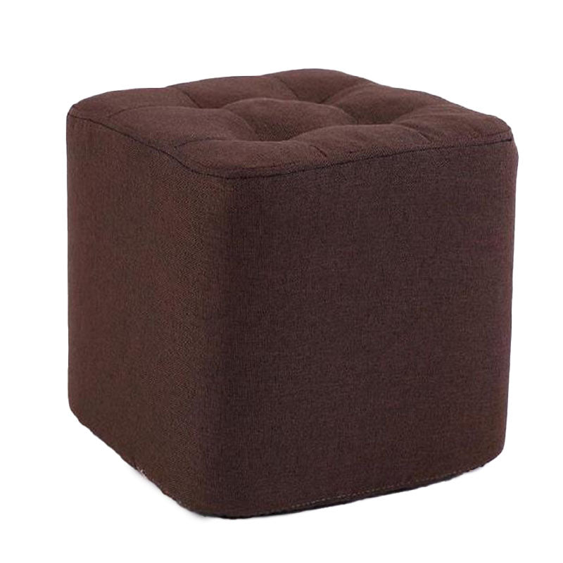 Modern Pouf Ottoman Cotton Fade Resistant Upholstered Tufted Square Ottoman