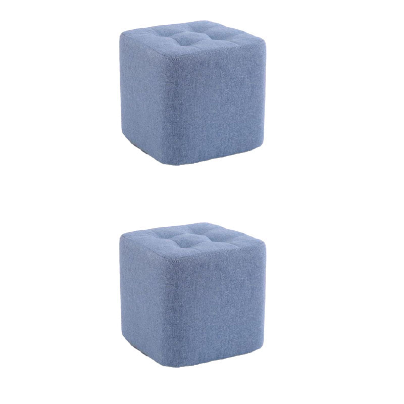 Modern Pouf Ottoman Cotton Fade Resistant Upholstered Tufted Square Ottoman