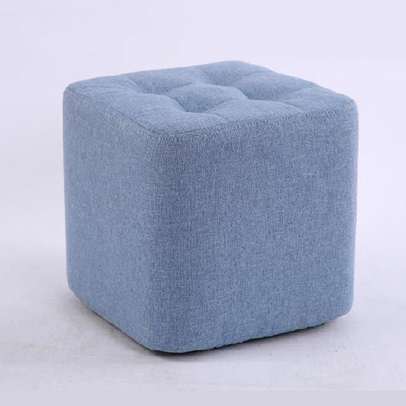 Modern Pouf Ottoman Cotton Fade Resistant Upholstered Tufted Square Ottoman