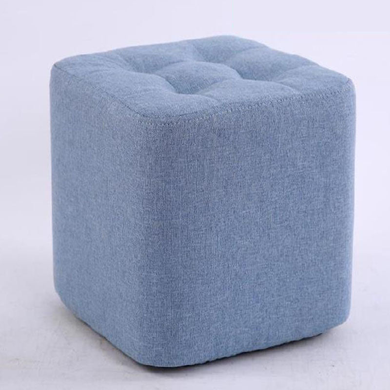 Modern Pouf Ottoman Cotton Fade Resistant Upholstered Tufted Square Ottoman