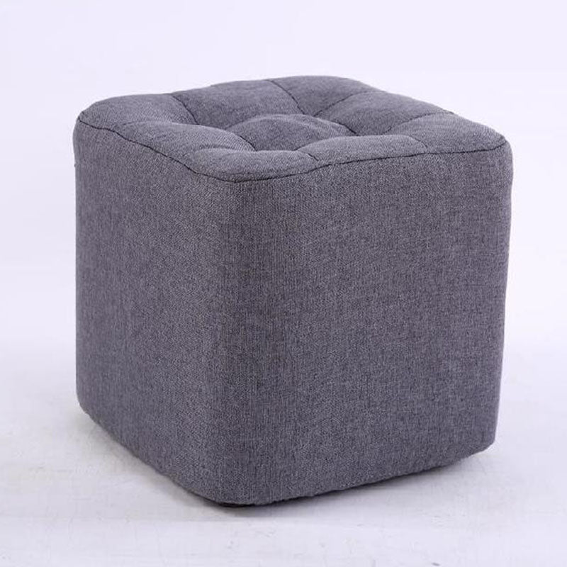 Modern Pouf Ottoman Cotton Fade Resistant Upholstered Tufted Square Ottoman
