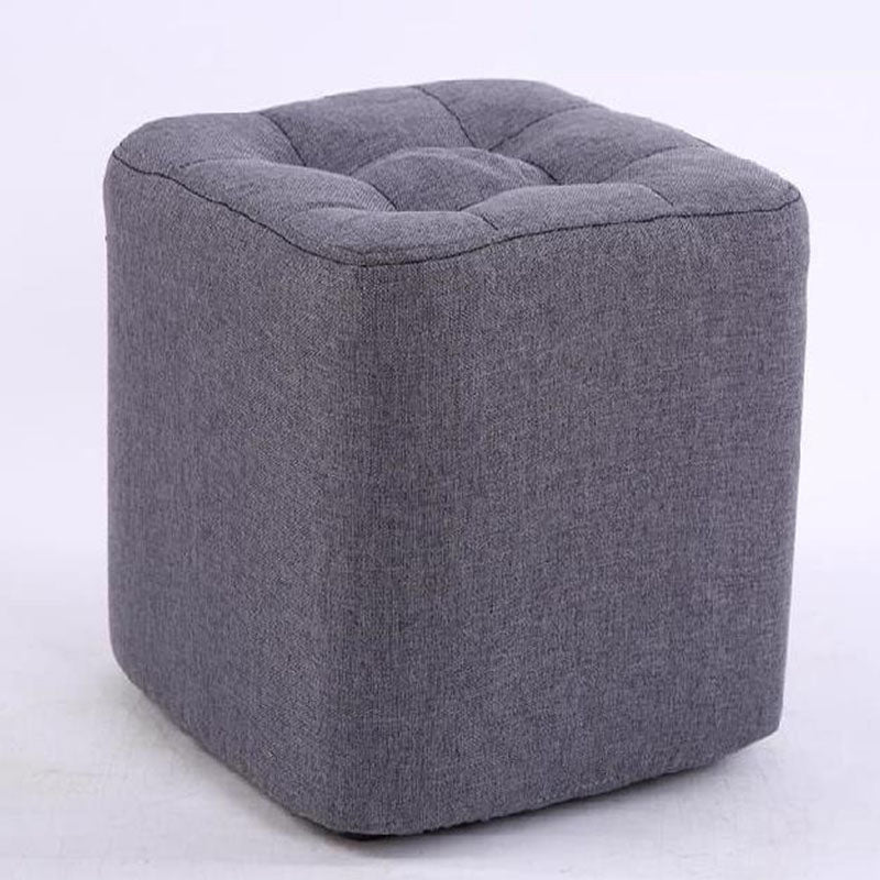 Modern Pouf Ottoman Cotton Fade Resistant Upholstered Tufted Square Ottoman