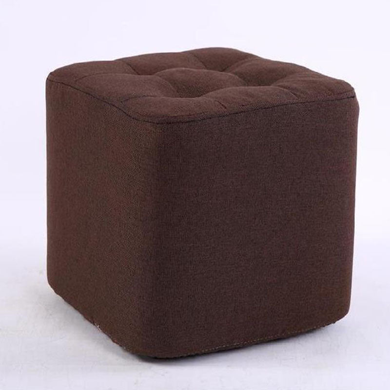 Modern Pouf Ottoman Cotton Fade Resistant Upholstered Tufted Square Ottoman
