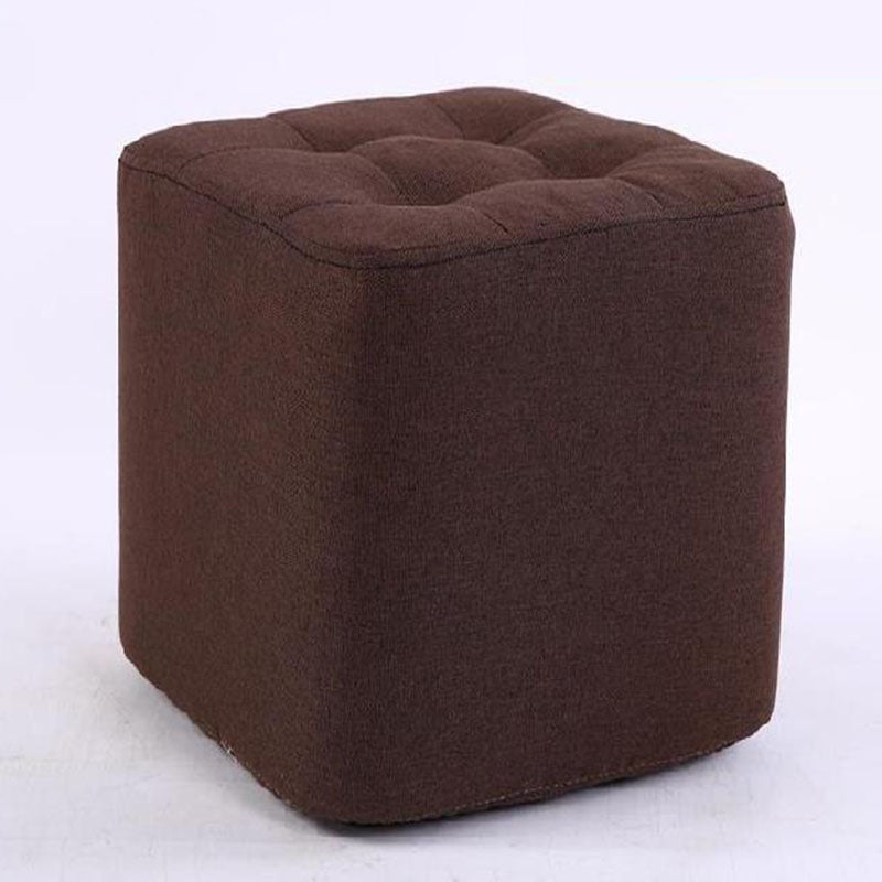 Modern Pouf Ottoman Cotton Fade Resistant Upholstered Tufted Square Ottoman