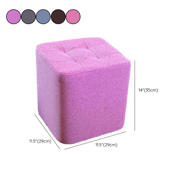 Modern Pouf Ottoman Cotton Fade Resistant Upholstered Tufted Square Ottoman