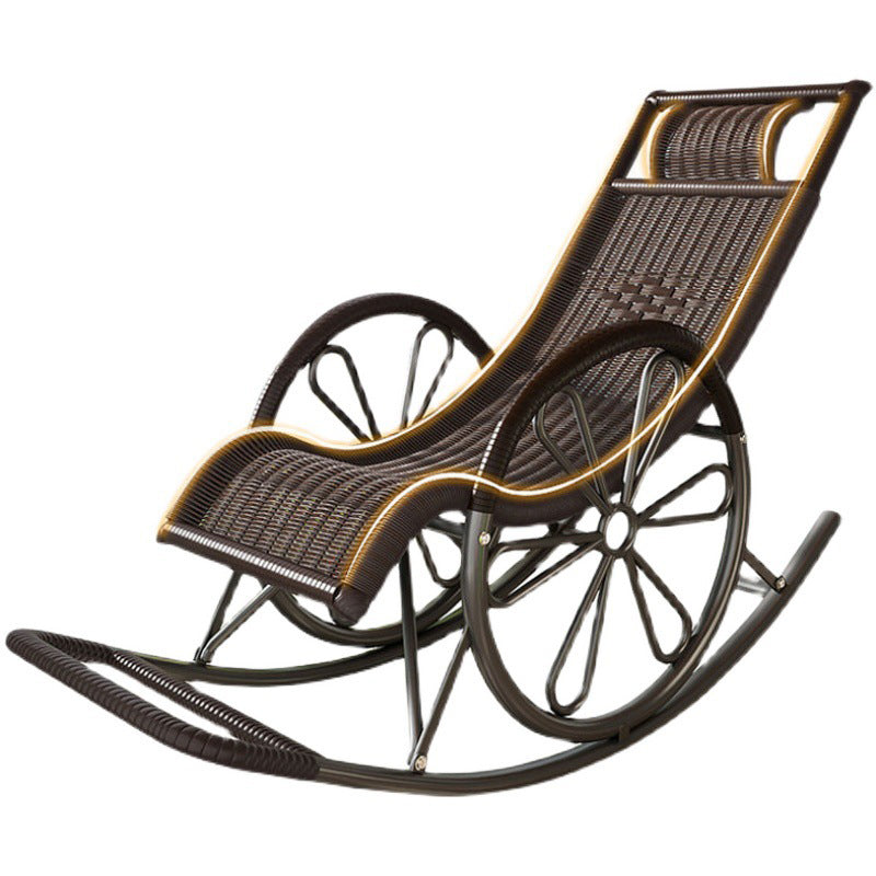 Natural Rattan Rocking Chair Balcony Rocking Chair for Living Room and Bedroom