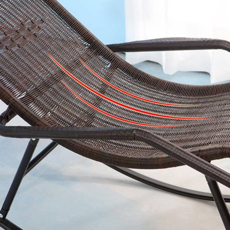 Natural Rattan Rocking Chair Balcony Rocking Chair for Living Room and Bedroom