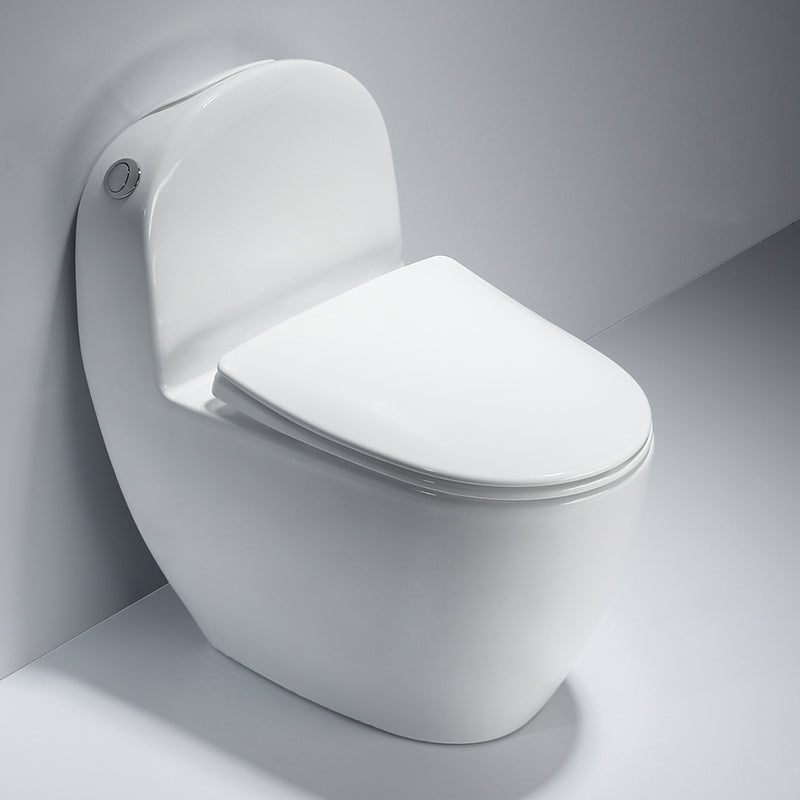 Contemporary Ceramic Toilet Bowl White Floor Mounted Urine Toilet with Seat for Washroom