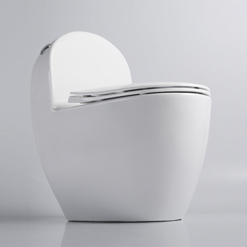 Contemporary Ceramic Toilet Bowl White Floor Mounted Urine Toilet with Seat for Washroom