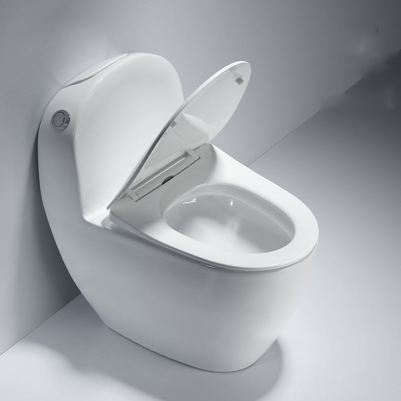 Contemporary Ceramic Toilet Bowl White Floor Mounted Urine Toilet with Seat for Washroom