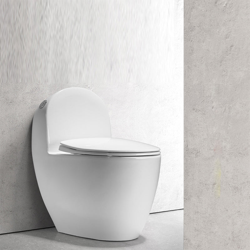 Contemporary Ceramic Toilet Bowl White Floor Mounted Urine Toilet with Seat for Washroom