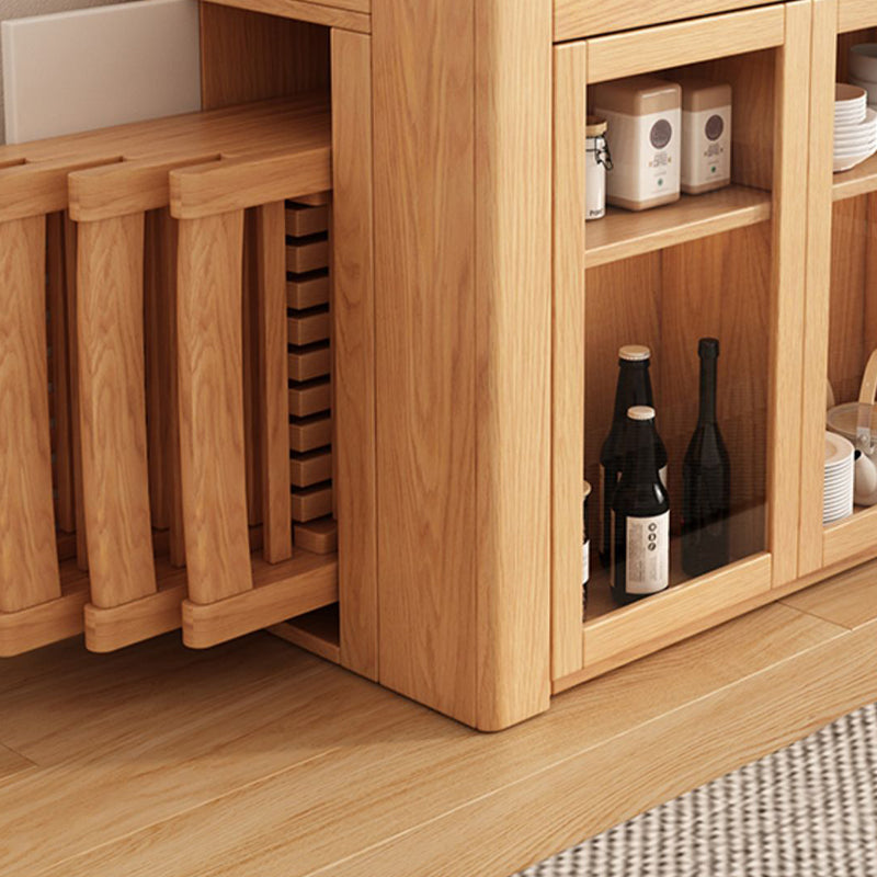 Adjustable Dining Table Wooden Dining Table with Storage for Dining Room
