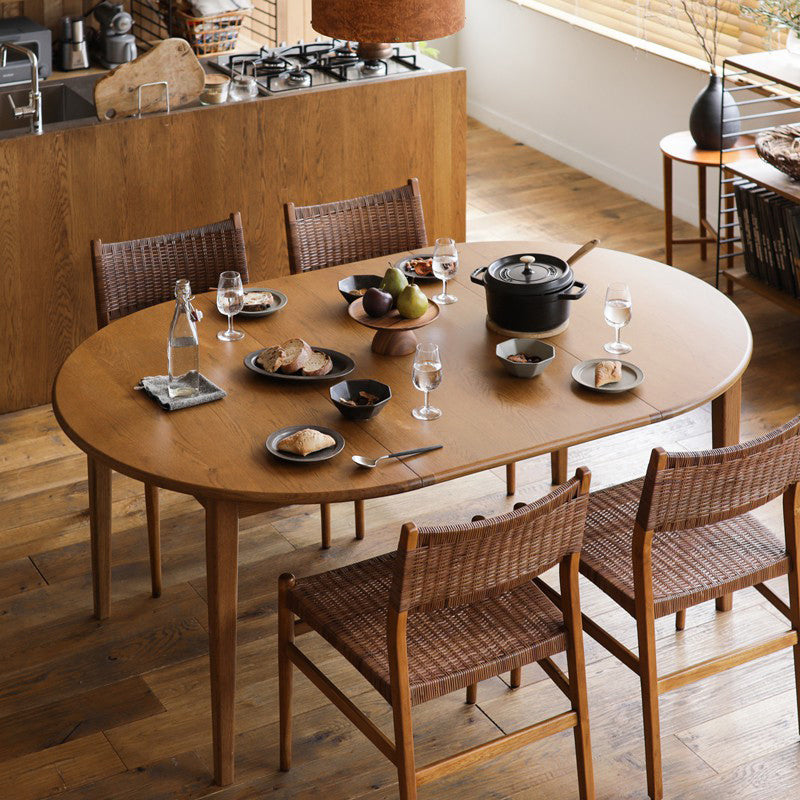 Extendable Dining Table Solid Wood Dining Table for Dining Room