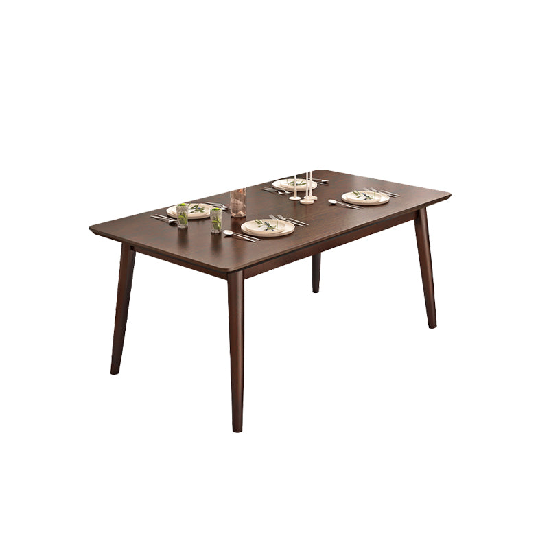 Brown Rectangle Dining Table Solid Wood Dining Table for Dining Room