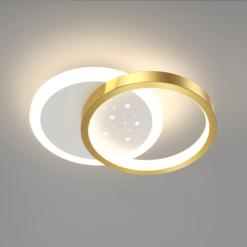Simple LED Ceiling Light Fixture Metal Flush Mount Entry Light