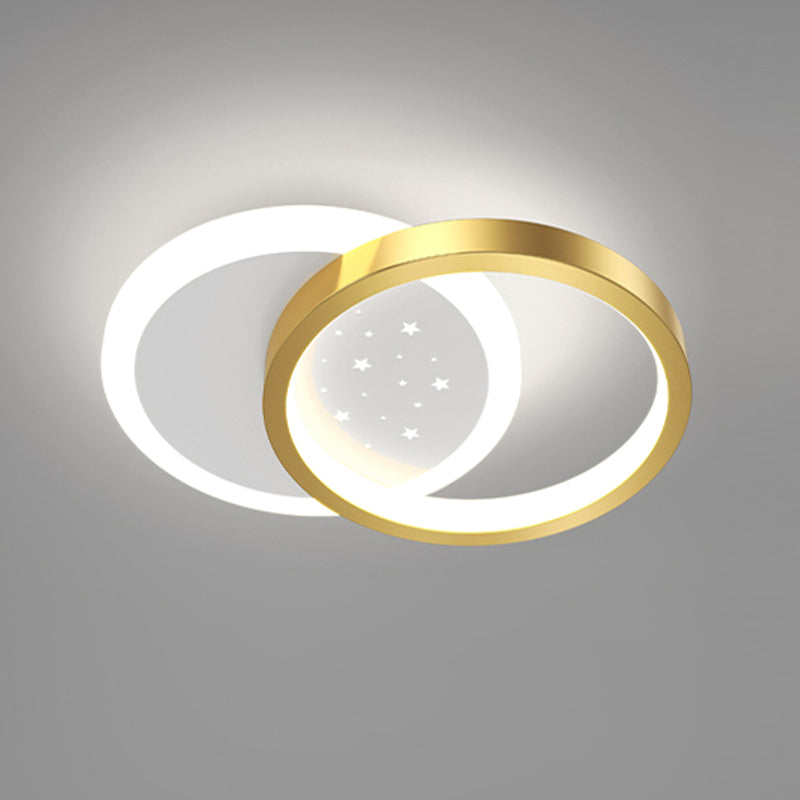 Simple LED Ceiling Light Fixture Metal Flush Mount Entry Light