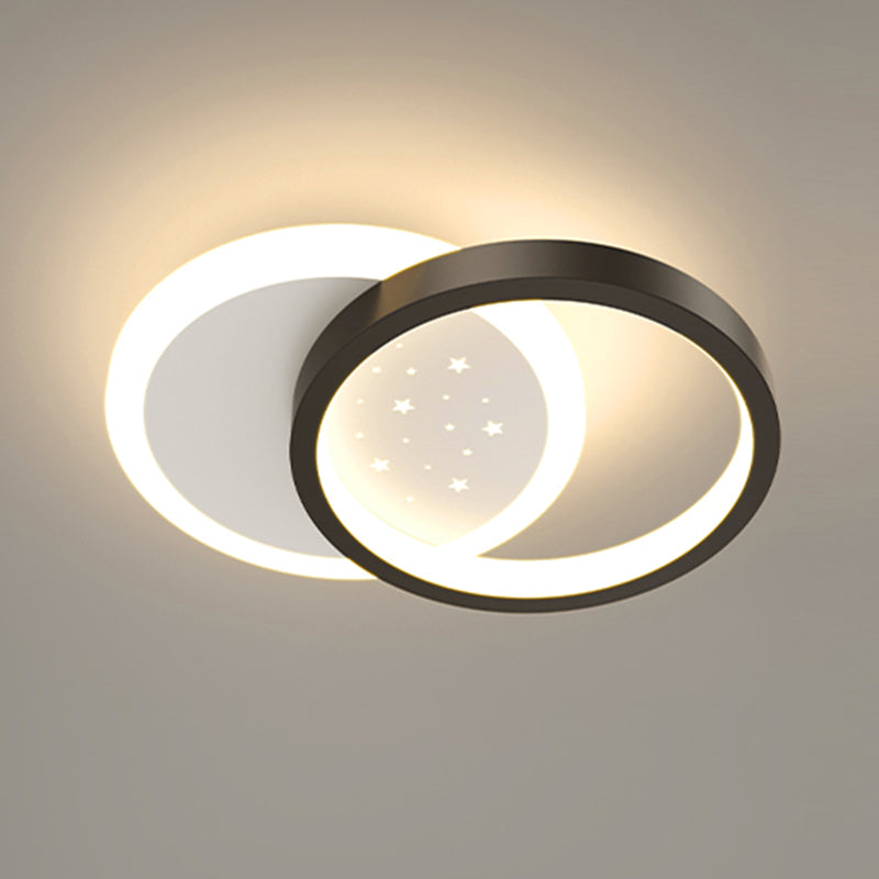 Simple LED Ceiling Light Fixture Metal Flush Mount Entry Light