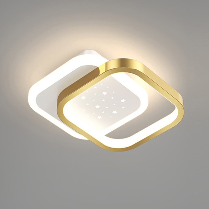 Simple LED Ceiling Light Fixture Metal Flush Mount Entry Light