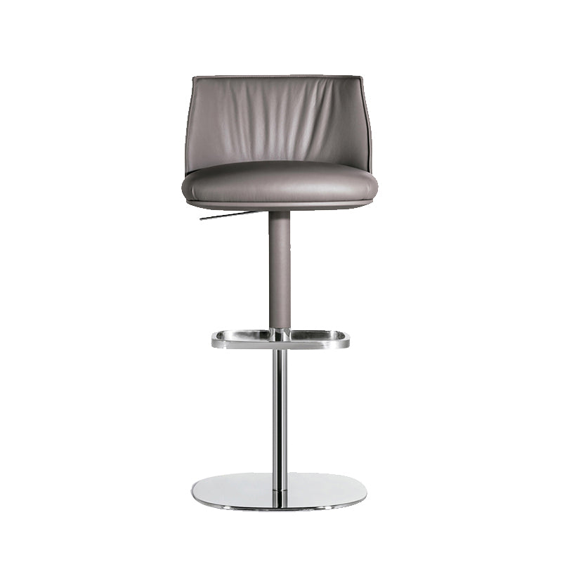 Faux Leather Bar Stools Adjustable Height Swivel Dining Stools with Footrest