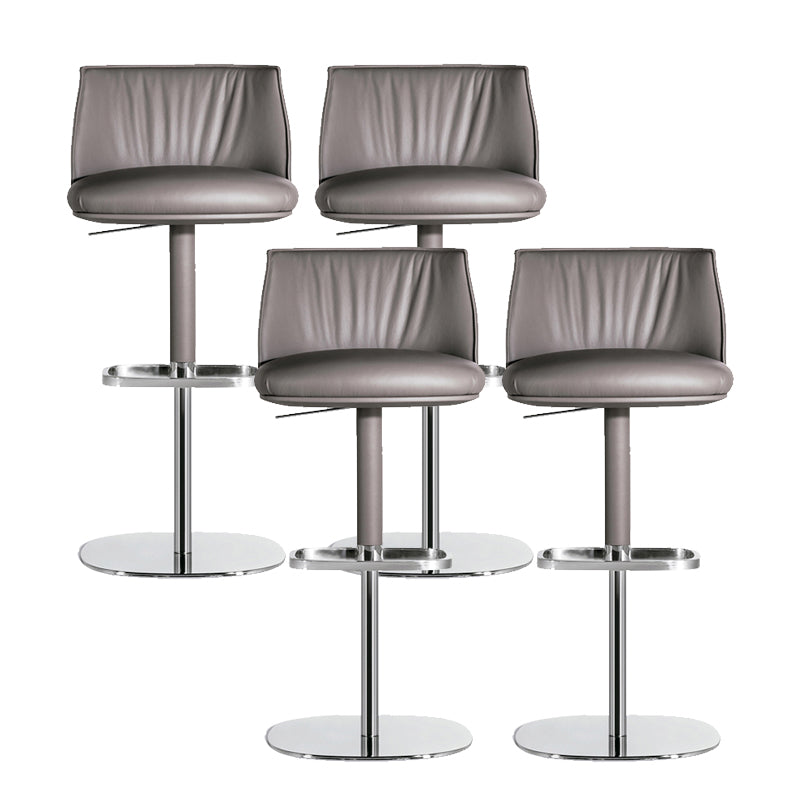 Faux Leather Bar Stools Adjustable Height Swivel Dining Stools with Footrest