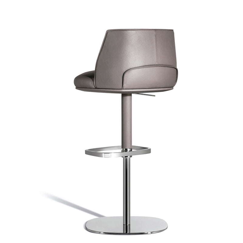 Faux Leather Bar Stools Adjustable Height Swivel Dining Stools with Footrest