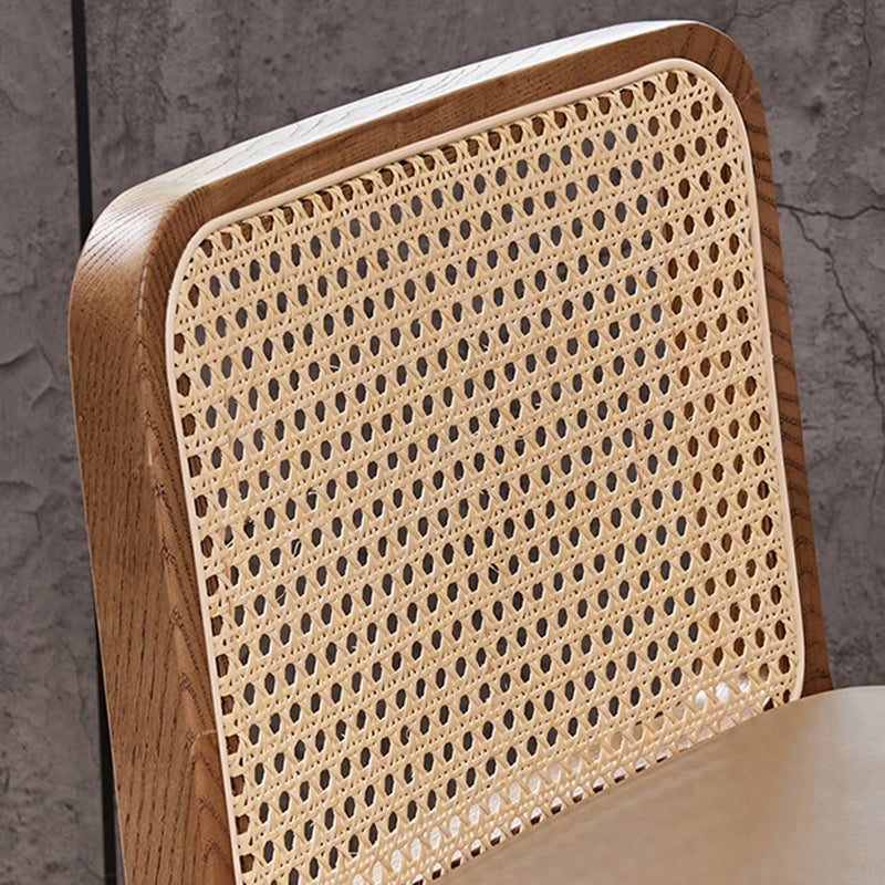 Solid Wood Dining Stools Faux Leather Bar Stools with Footrest