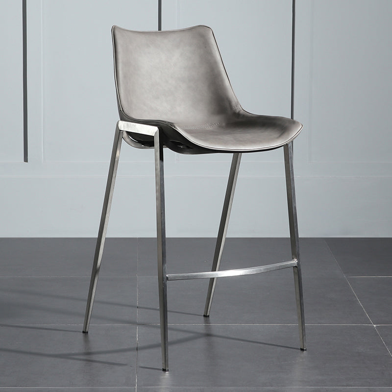 Armless Bar Stools Adjustable Height Dining Stools with Metal Base