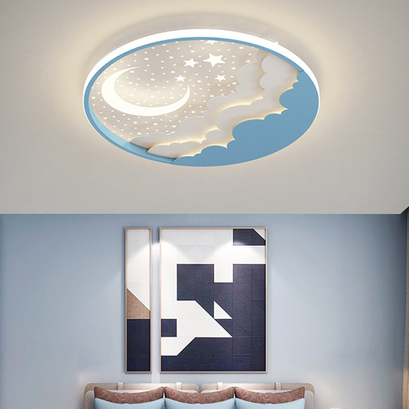 1 Light Circular Flush Mount Contemporary Metal Ceiling Light Fixture