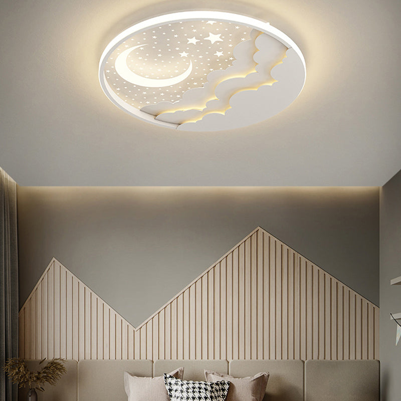 1 Light Circular Flush Mount Contemporary Metal Ceiling Light Fixture