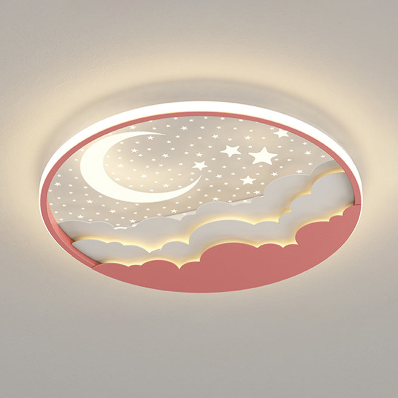 1 Light Circular Flush Mount Contemporary Metal Ceiling Light Fixture