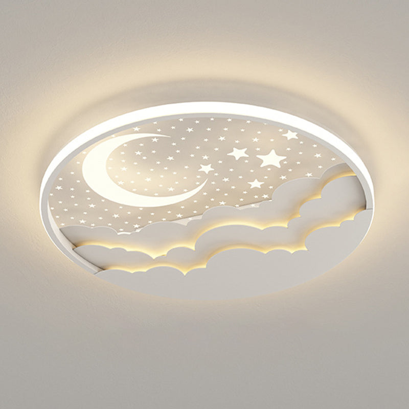 1 Light Circular Flush Mount Contemporary Metal Ceiling Light Fixture