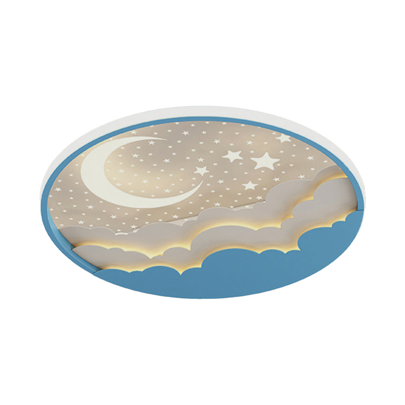 1 Light Circular Flush Mount Contemporary Metal Ceiling Light Fixture