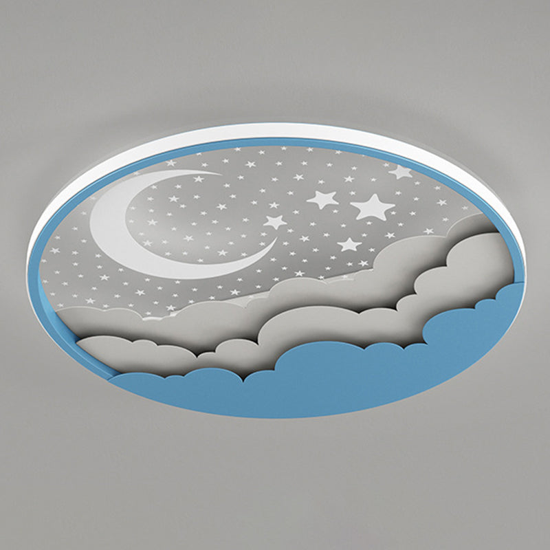 1 Light Circular Flush Mount Contemporary Metal Ceiling Light Fixture