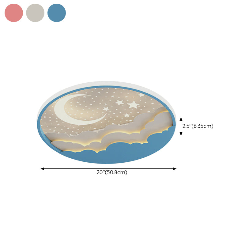 1 Light Circular Flush Mount Contemporary Metal Ceiling Light Fixture