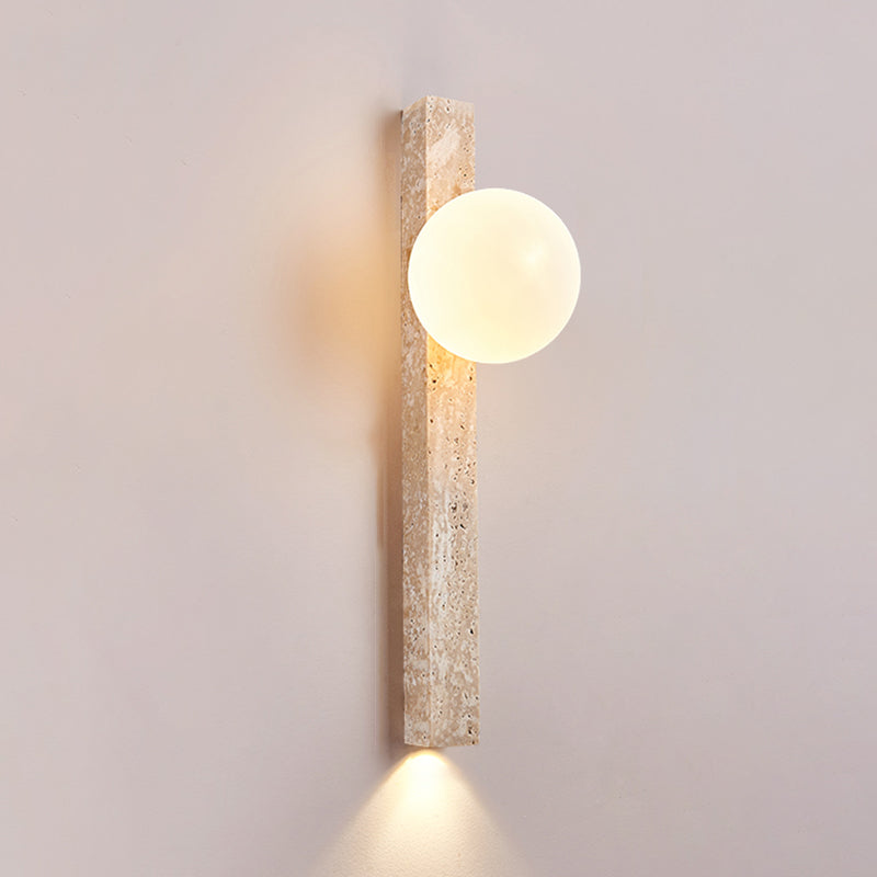 Contemporary Stone Shade Wall Sconce Lighting Linear Shape Wall Lamp for Bedroom