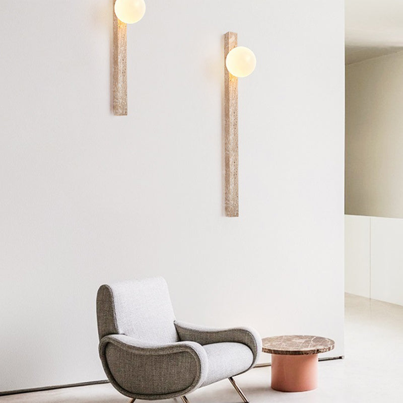 Contemporary Stone Shade Wall Sconce Lighting Linear Shape Wall Lamp for Bedroom