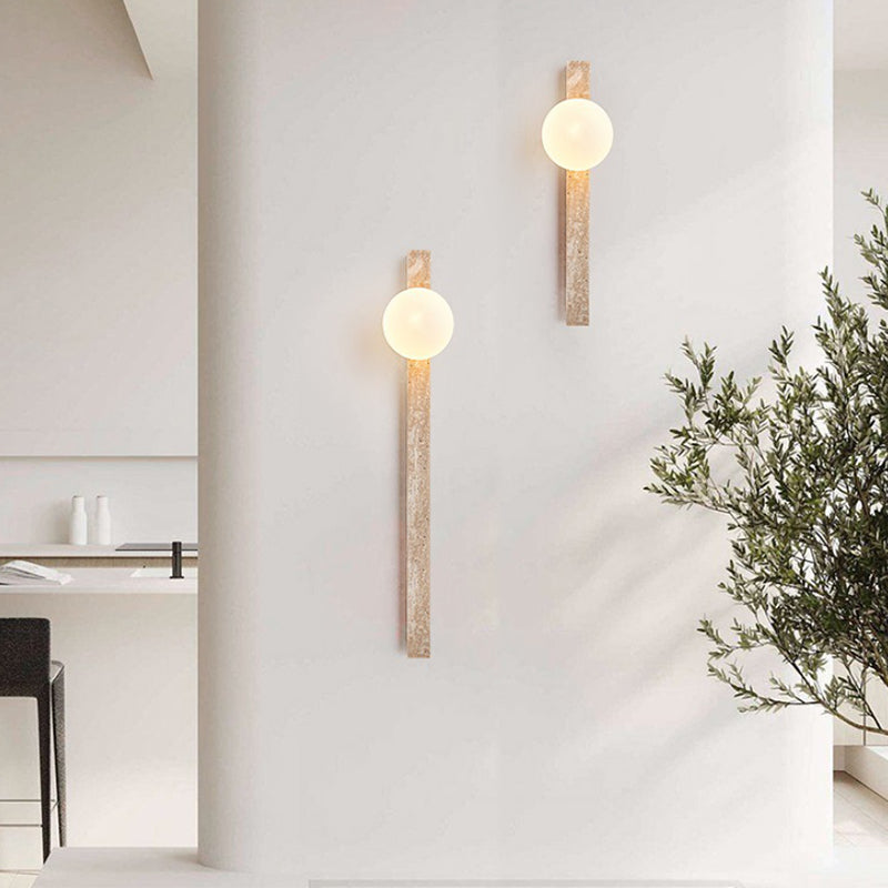 Contemporary Stone Shade Wall Sconce Lighting Linear Shape Wall Lamp for Bedroom