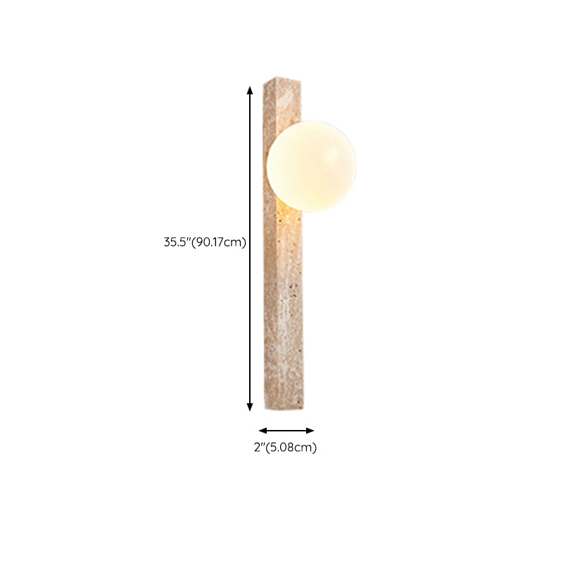 Contemporary Stone Shade Wall Sconce Lighting Linear Shape Wall Lamp for Bedroom