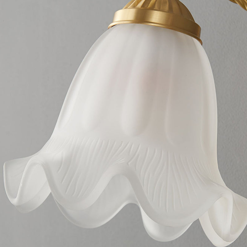 Glass Flower Shape Wall Lighting Modern Style 1 Light Wall Light Sconce in Gold