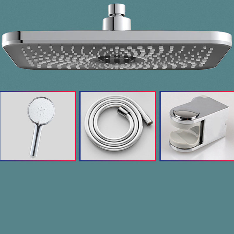 Contemporary Shower Head Combo Standard Spray Pattern Rectangle Large Shower Head