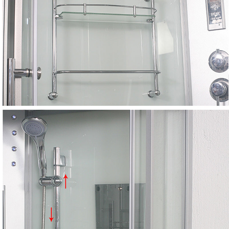 Round Shower Enclosure Double Sliding Door Shower Room with Shower Head