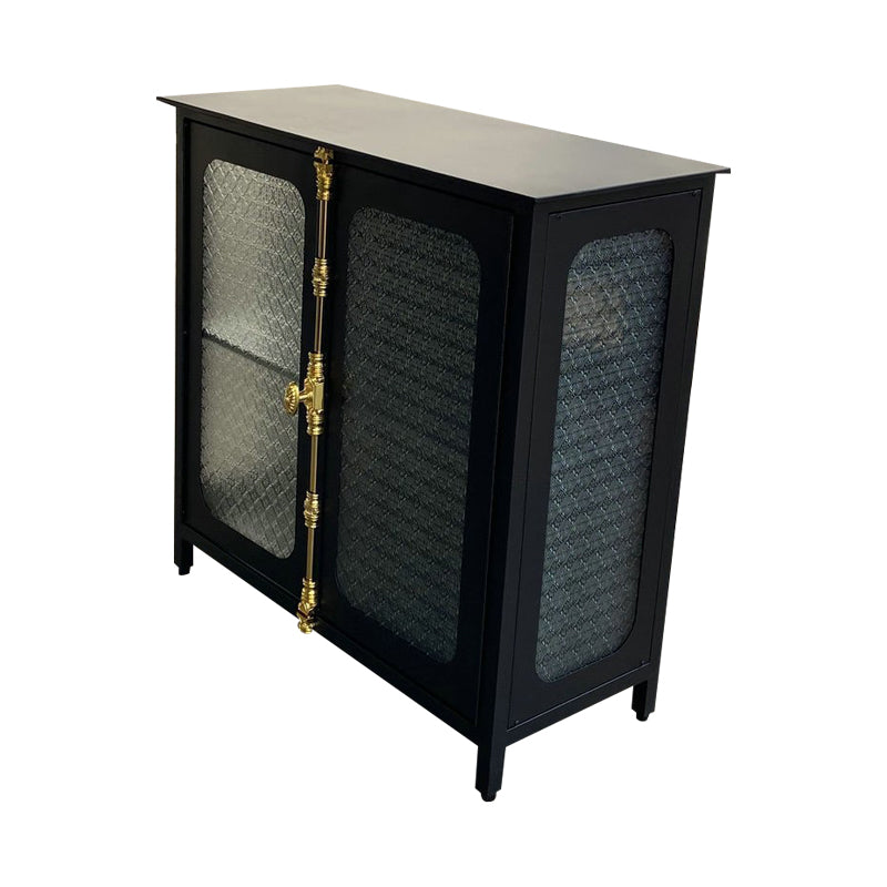 Contemporary Display Stand Metal Glass Doors Curio Cabinet with Doors