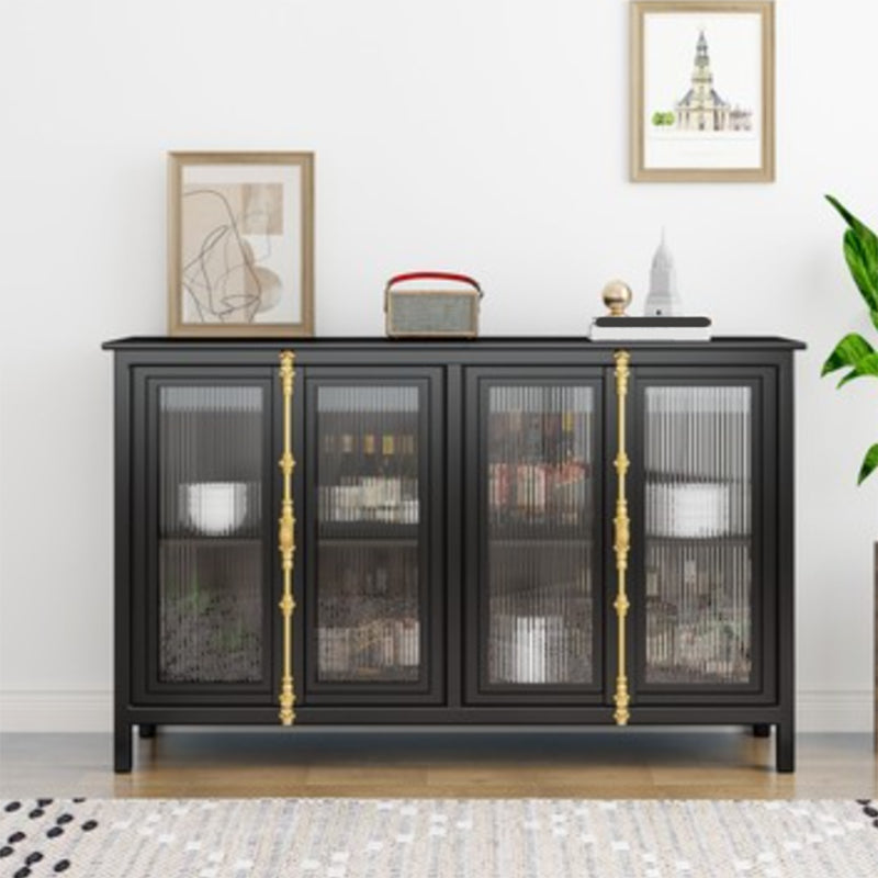 Contemporary Display Stand Metal Glass Doors Curio Cabinet with Doors